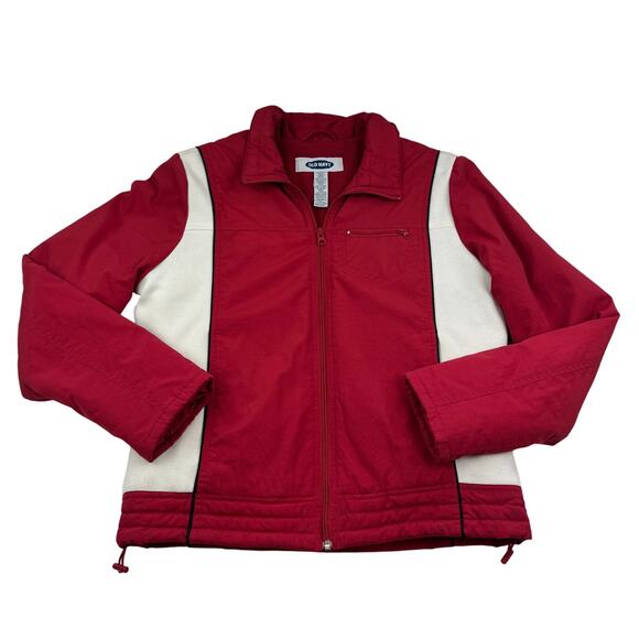Old Navy Vintage Y2K Color Block Puffer Fleece Lined Racer Jacket Men's Size L